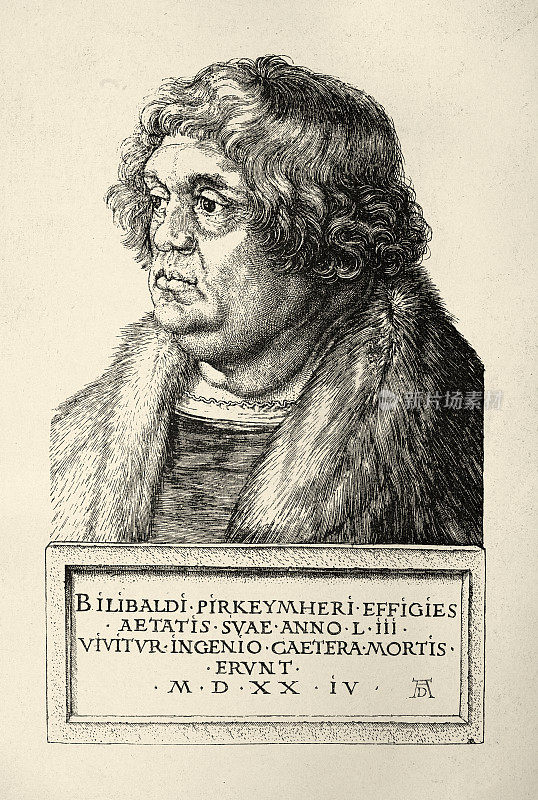 Willibald Pirckheimer, German Renaissance lawyer, author and humanist by Albrecht Dürer, 16th Century